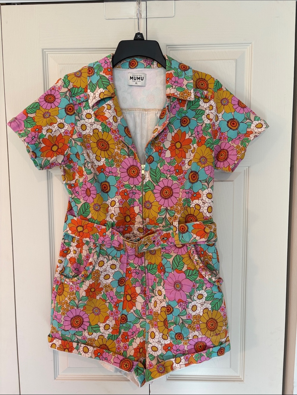 Show Me Your Mumu Floral Short Sleeve Romper - Multicolor retro floral print